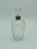 Decanter, engraved crystal, .800 silver ring (1930s)
