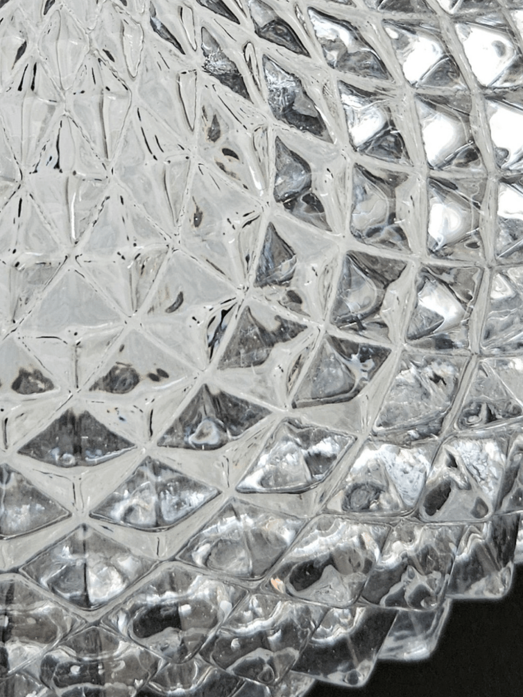 Détail de la texture du verre - Paire d'appliques ananas