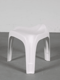 Pair of Casalino stools, Alexander Begge, white plastic (1970s)