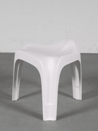 Pair of Casalino stools, Alexander Begge, white plastic (1970s)
