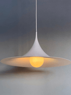 Lit, bulb visible - Semi Pendant