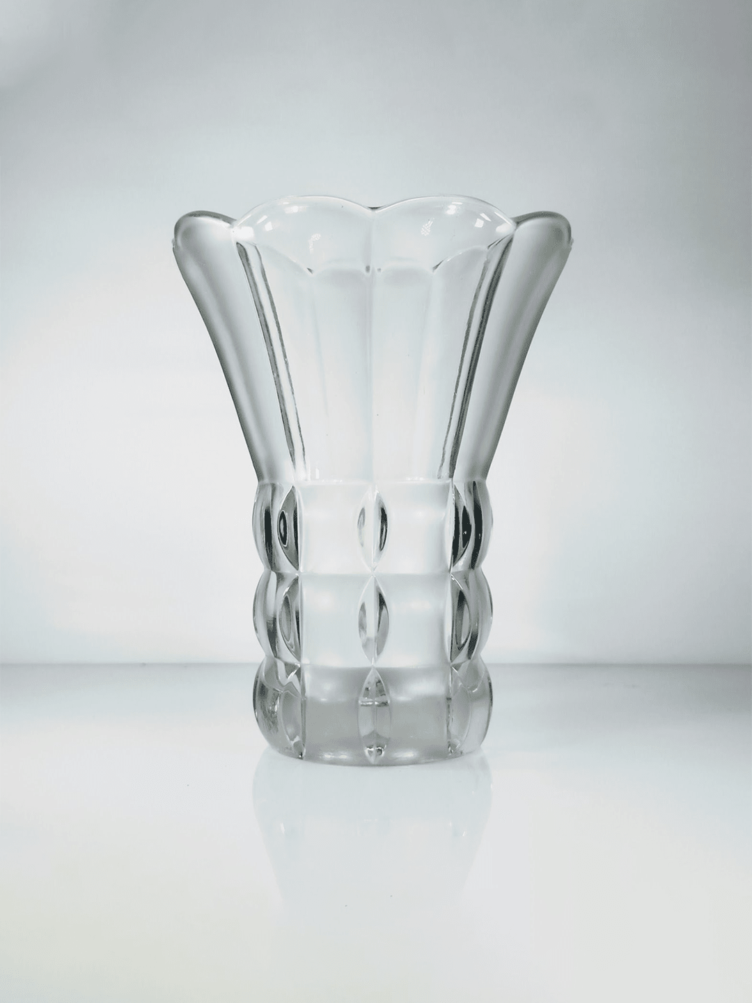 Vase Art Déco No. 1299, Feigl & Morawetz, verre pressé (1920s-1930s)